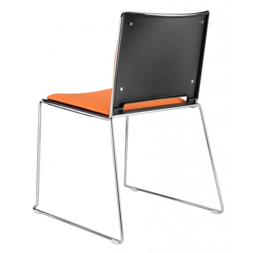 Plastová jednací židle EMPIRE 50- čalouněný sedák a opěrák - nosnost 130 kg 